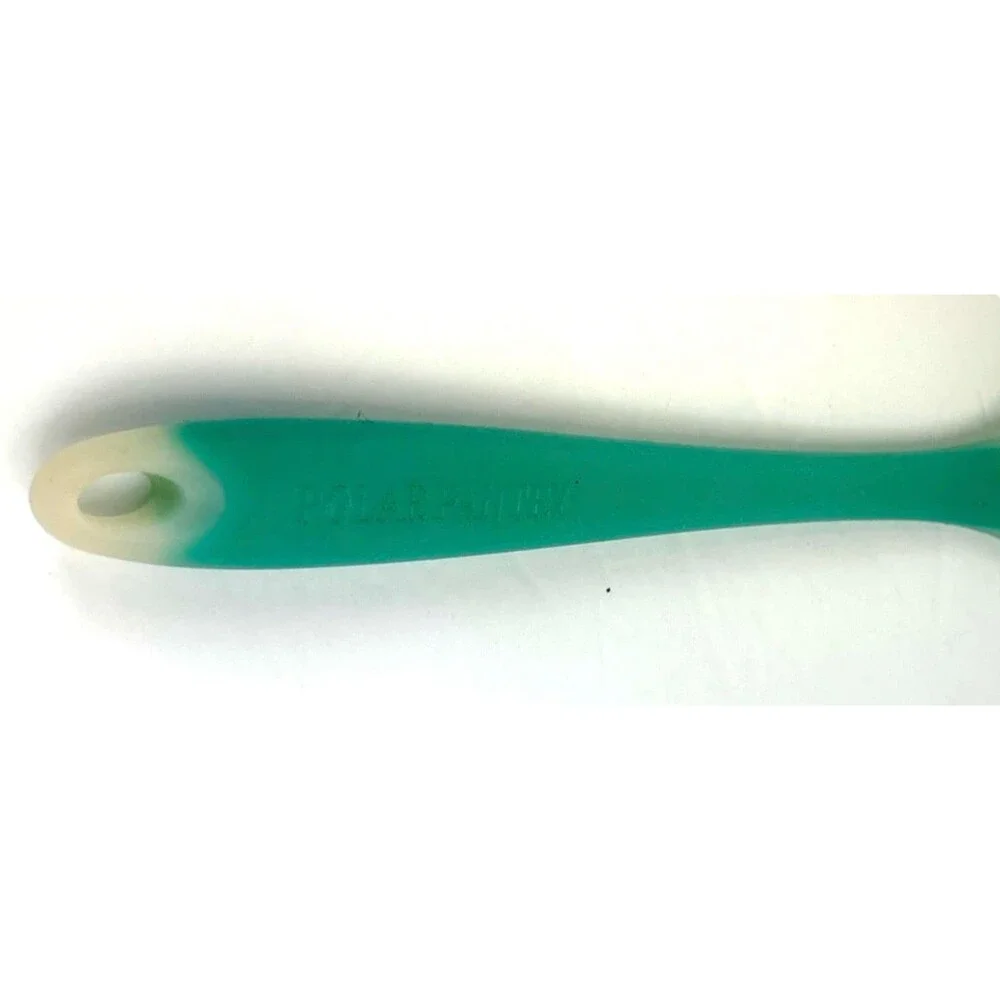 Polar Pantry Silicone Slotted Design Heat Resistant 12” Spatula Teal Clear EUC